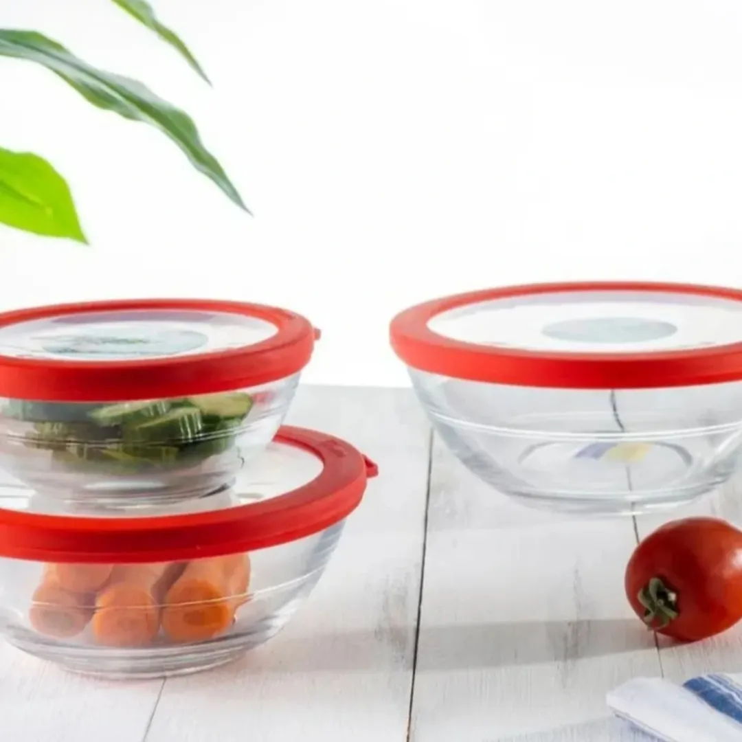 ظروف یخچالی سه سایز شیشه‌ای مارک کاپریس