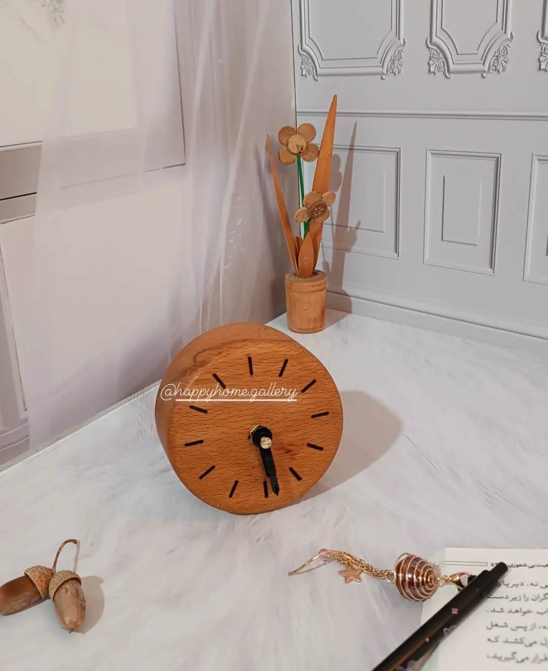 ساعت چوبی رومیزی